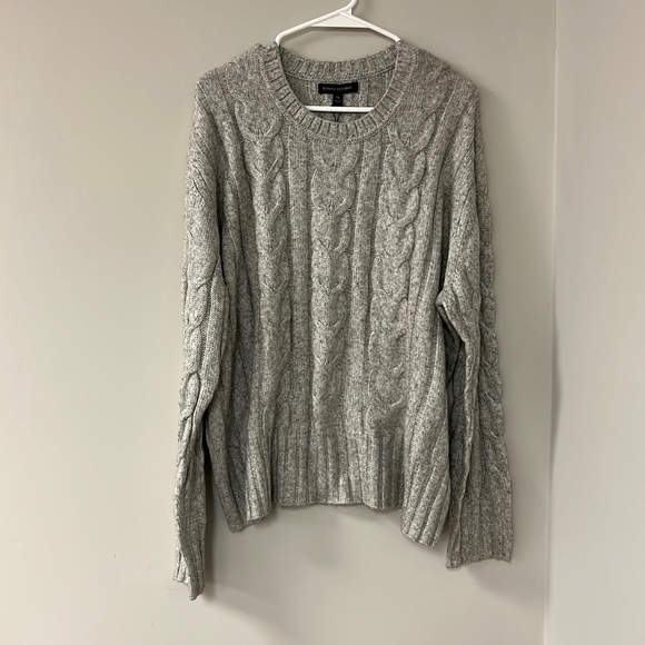 Women’s Size XX-Large Banana Republic Brand Cable Knit Sweater in Heather Grey - Picture 5 of 9
